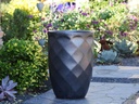 MEDIUM HIGH DIAMOND PLANTER, MATTE BLACK, SET OF 3 - 18.0" X 26.0", 14.0" X 20.5", 11.0" X 16.0"