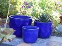 DIAMOND PLANTER, FALLING BLUE, SET OF 3 - 17.5" X 15.0", 14.5" X 13.0", 11.5" X 10.0"