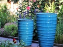 BEVERLY PLANTER, FALLING AQUA, SET OF 2 - 19.5'' X 31.5'' 15.0" X 25.0"
