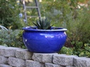LOW JAR PLANTER, FALLING BLUE, SET OF 3 - 23" X 13", 17" X 10", 13" X 8.5"