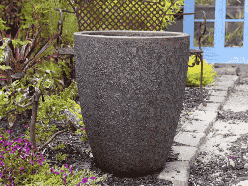 CONE PLANTER, SILVER ROCK, SET OF 3- 18.5"x21.0" , 13.5"x16.5", 10.0"x12.0"