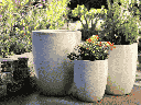 TALL MILANO CONE PLANTERS, WHITE SATIN, SET OF 3-17"X23", 13"X18", 11"X14"