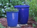 TALL GARDEN POT, FALLING BLUE, SET OF 3-19.5"X21.5", 15.5"X17.0", 11.5"X13.5"
