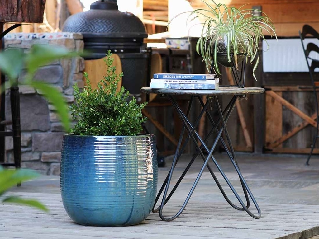 ZINNIA PLANTER, GREEN  MIRAGE, SET OF 2- 15.5: X 15.0", 12.0" X 11.5"