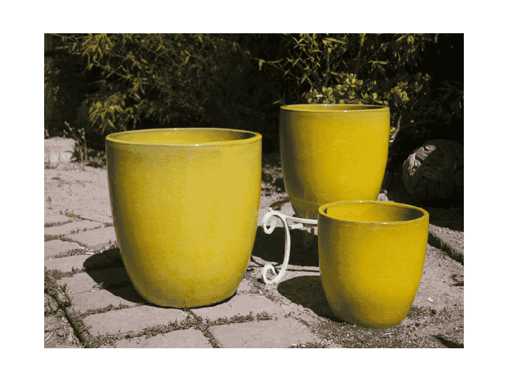 MILANO CONE PLANTER, LEMON, SET OF 3-18"X19.5", 14.5"X15.5", 12"X12"