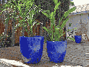 MILANO CONE PLANTER, FALLING BLUE, SET OF 3-18"X19.5", 14.5"X15.5", 12"X13.5"