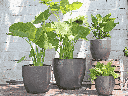 COCO POTS, MATTE BLACK, SET OF 4- 23"X20", 19"X17", 15"X13", 12"X11"