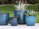 COCO POTS, GREEN  MIRAGE, SET OF 4- 23"X20", 19"X17", 15"X13", 12"X11"