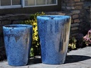 TALL TAPERED PLANTER, SOLSTICE BLUE, SET OF 3-17.0" X 23.0", 13.0" X 18.0", 11.0" X 14.0"