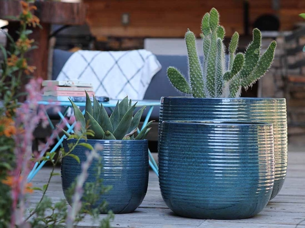 TUSCANO PLANTER, GREEN MIRAGE, SET OF 3-22.0"X18.5", 17.5"X15.0", 13.5"X11.5"