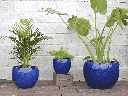 LOW MILANO PLANTER, FALLING BLUE, SET OF 3 - 21.5" X 15.5", 16.0" X 12.0", 12.0" X 10.0"