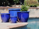 CANA GARDEN PLANTER, FALLING BLUE, SET OF 4- 24"X20", 19"X17", 16"X13", 12"X10"