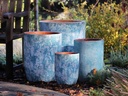 MILANO TALL BARREL PLANTER, ATLANTIS SKY, SET OF 4 -23.0"X26.5", 18.5" X 23.0", 14.5" X 19.0", 11.0" X 17.0"