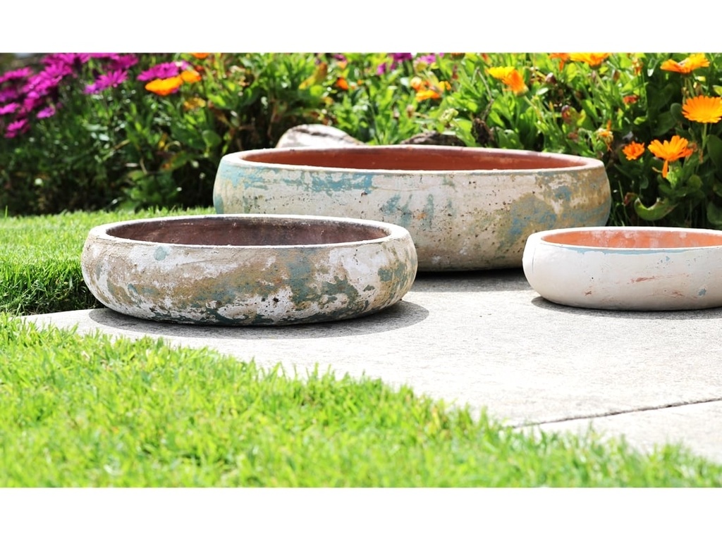 SUCCULENT BOWL, ATLANTIS SKY, SET OF 3 - 19.0" X 5.0", 14.5" X 3.5", 10.5" X 3.5"