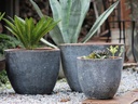 RIMLESS PARCO PLANTER, GRAPHITE, SET OF 4 - 23.0" X 19.0", 19.0" X 15.0", 15.0" X 13.0", 11.5" X 10.5"