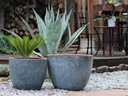 RIMLESS PARCO PLANTER, GRAPHITE, SET OF 3 - 18.5" X 15.5", 15.0" X 13.5", 11.5" X 10.5"