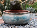 ROUNDED RIM LOW PARCO PLANTER, ATLANTIS SKY, SET OF 3 - 20.5" X 8.5", 15.0" X 7.0", 11.0" X 4.5"