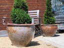 ROUNDED RIM PARCO PLANTER, HEIRLOOM WHITE, SET OF 3 - 30.0" X 26.0", 22.0" X 19.0", 17.0" X 14.0"