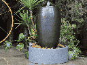 DRUM SHAPE FOUNTAIN, MATTE BLACK, 20"X35"  (BASE/PUMP SOLD SEPERATELY)