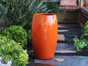 DRUM SHAPED PLANTER, ORANGE, 20.0" X 35.0"