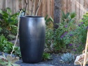 DRUM SHAPED PLANTER, MATTE BLACK, 20.0" X 35.0"