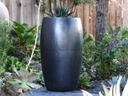 DRUM SHAPED PLANTER, MATTE BLACK, 20.0" X 35.0"