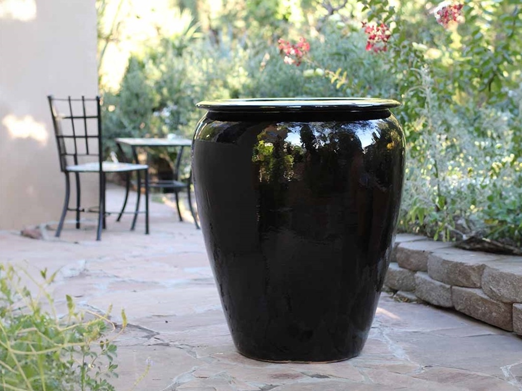 URN SMOOTH FINISHED, BLACK, SET OF 2 - 22.5" X 27.5", 14.0" X 22.0"