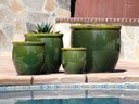 LARGE NO DECOR PLANTER, FERN GREEN, SET OF 4 - 24.0" X 22.0", 19.0" X 19.0", 15.5" X 15.0", 12.0" X 12.0"