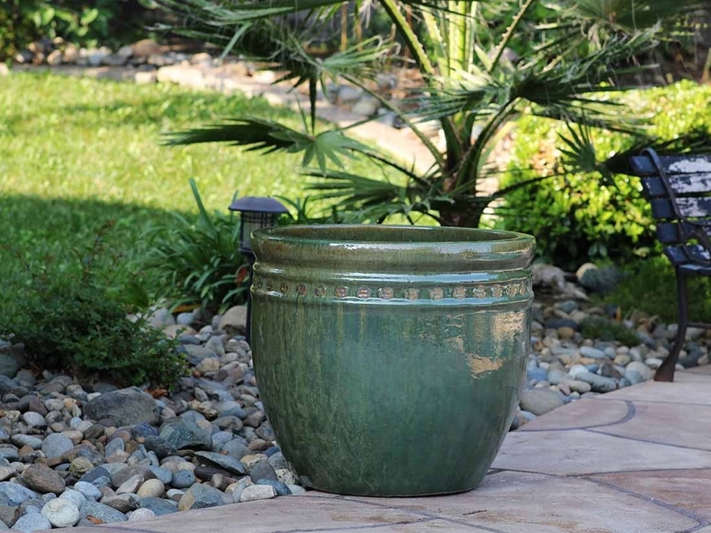 DECOR PLANTER, GREEN STREAM, SET OF 3 - 19.0" X 19.0", 15.5" X 15.0", 12.0" X 12.0"