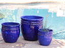 DECOR PLANTER, FALLING BLUE, SET OF 4 - 24.0" X 22.0", 19.0" X 19.0", 15.5" X 15.0", 12.0" X 12.0"