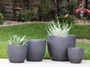 COCO POTS, MATTE BLACK, SET OF 3-19"X17", 15'X13", 12"X11"