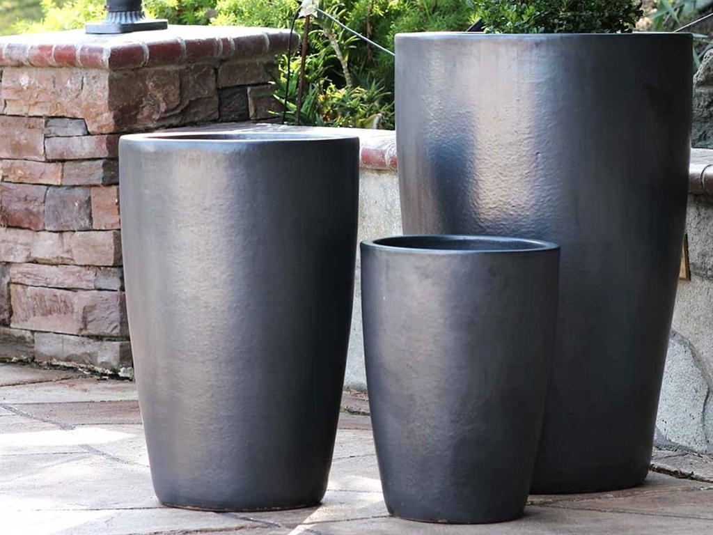 SLIM X-LARGE PLANTER, MATTE BLACK, SET OF 3- 20.5"X32.5", 16.5"X25.5", 13.0"X17.5"
