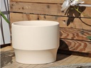 LARGE PLANET PLANTER, IVORY CLAY, SET OF 3- 14"X11", 12"X10", 10"X9"
