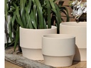 LARGE PLANET PLANTER, IVORY CLAY, SET OF 3- 14"X11", 12"X10", 10"X9"