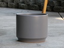 LARGE COMET PLANTER , HEATHER GREY, SET OF 3- 12"X10" 10"X8.5" 8"X8"