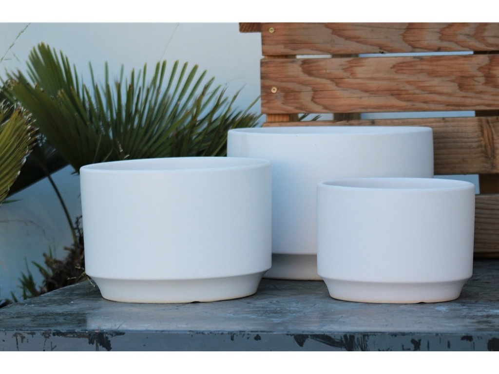 LARGE VENUS PLANTER, CLOUD WHITE,  SET OF 3- 12"X8.5", 10"X7", 8"X6"