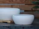 BONSAI BOWL PLANTER, CLOUD WHITE, SET OF 3- 13.5"X6.0", 11.0"X4.5", 8.5"X3.5"