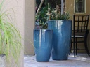 TALL CONE PLANTER, GREEN MIRAGE, SET OF 2-17.5"X27", 13"X22.5"