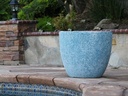 COCO POTS, CORAL AQUA, SET OF 3- 19"X17", 15'X13", 12"X11"