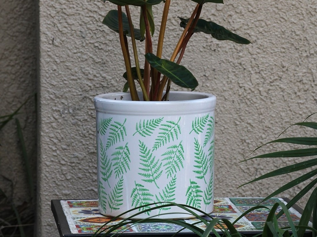 FERN PLANTER, LEAF GREEN, SET OF 3- 15.0"X13.5", 12.0"X12.0", 10.0"X9.0"
