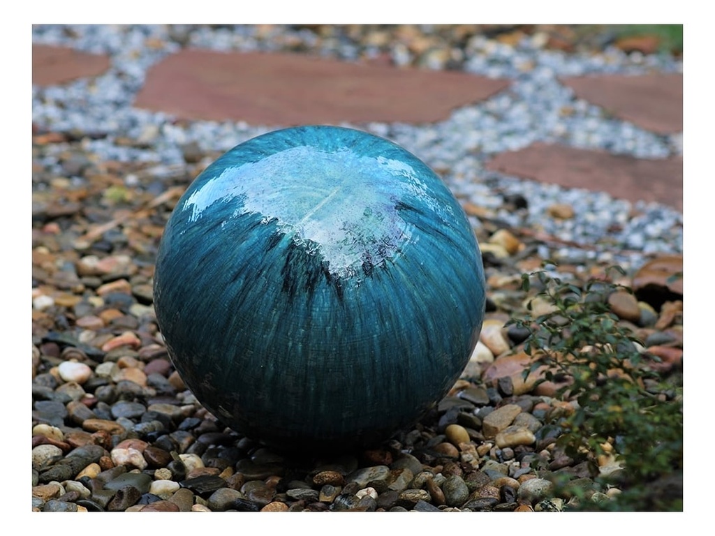 DECORATIVE SPHERE, RUSTY GREEN, 16"