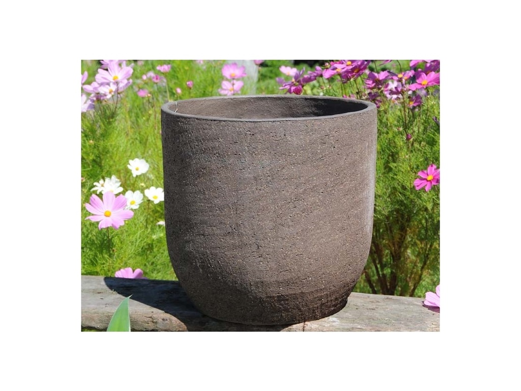 BUCKET PLANTERS, BLACK CLAY, SET OF 3- 15.5"X15.0", 11.5"X11.0", 9.0"X9.0"