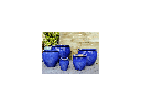 CLASSIC FISH BOWL PLANTER, FALLING BLUE, SET OF 4 - 19"x16", 15"x15", 12"x12" ,8"x9"