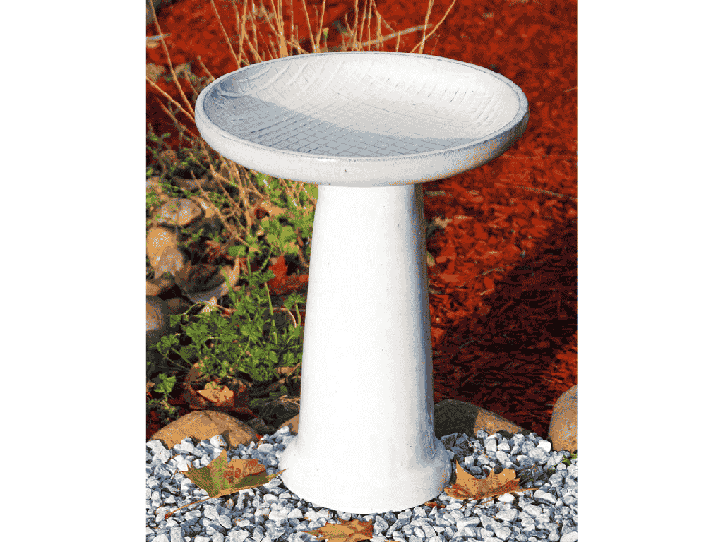 [PY-AB1707VNL] CHECKERBOARD BIRDBATH/LOCKING TOP, VANILLA, 15"X19"