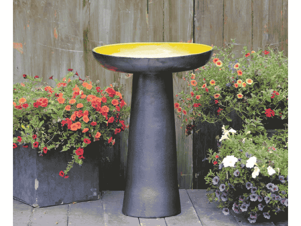 [PY-AB5207AYL] VICHY BIRDBATH/LOCKING TOP, ATOMIC YELLOW, 19"X27.50"