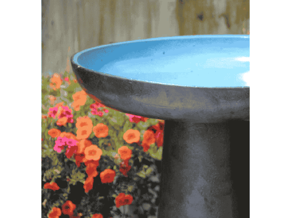 [PY-AB5207SKB] VICHY BIRDBATH/LOCKING TOP, SKY BLUE, 19"X27.50"