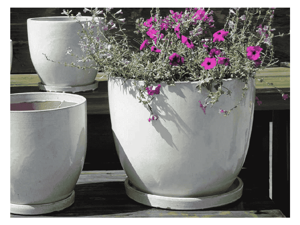 [PY-AS1025WSP-C] VALENCIA PLANTER WITH ATTACHED SAUCER, WHITE SPOT, 11.5"X10.0"