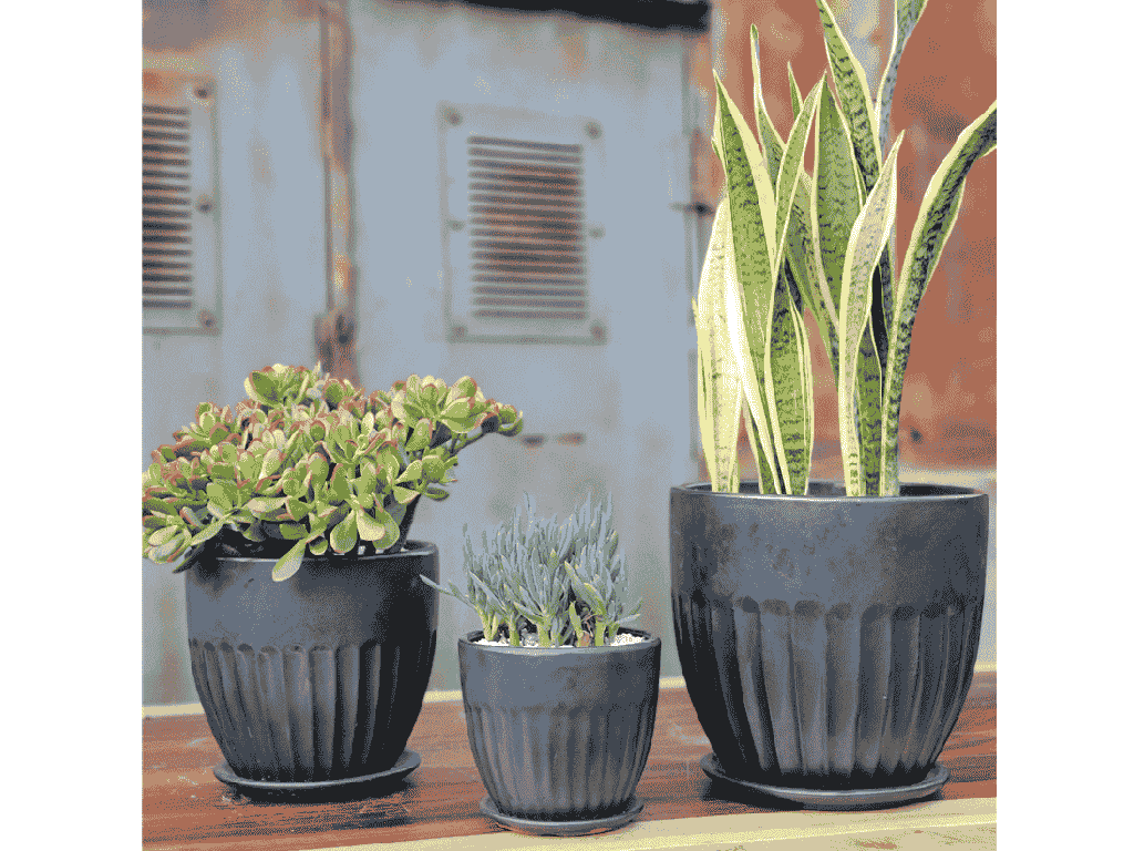 [PY-AS5094SVR-B] ZARAGOZA PLANTER WITH ATTACHED SAUCER, SILVER, 13" X 12"