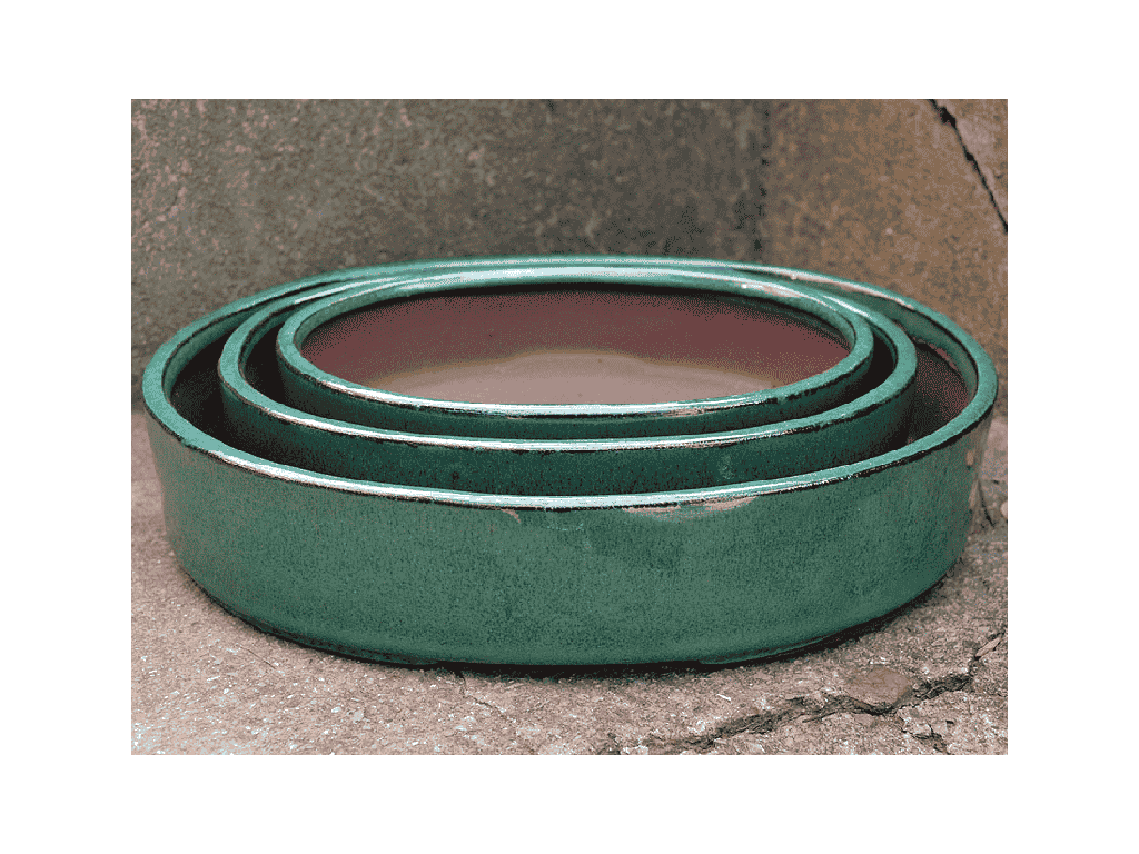 [PY-B1002JDE-S3-C2] KYOTO BONSAI, JADE, SET OF 3- 9.5"x8.0"x2.0", 7.5"x6.0"x2.0", 6.5"x5.0"x1.5" "SOLD IN CASE OF 2"