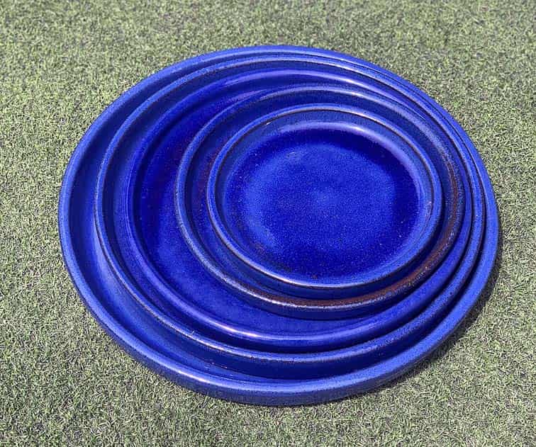 [PY-SCR04FBL] ROUND SAUCER, FALLING BLUE, OD 13.5", ID 12"